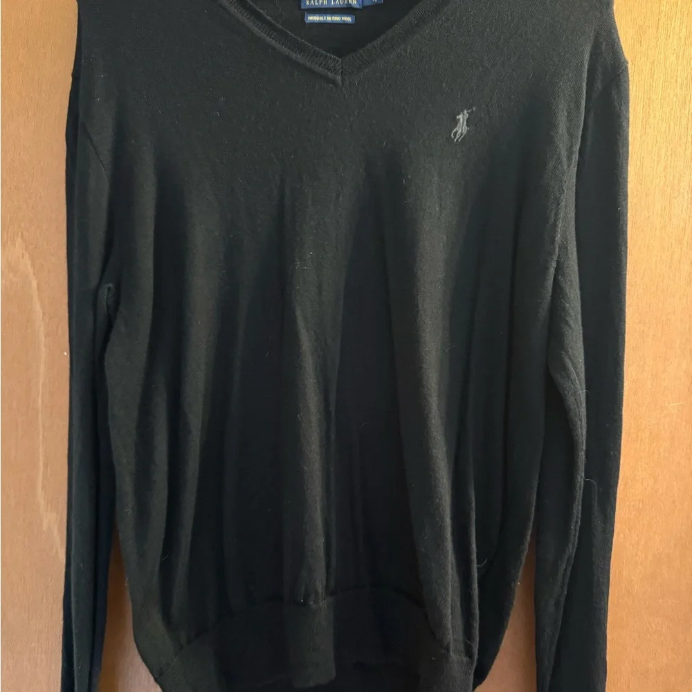 Polo by Ralph Lauren Men's Black V-Neck Sweater - Picture 1 of 2